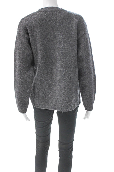 J Crew Womens Gray Wool Crew Neck Pullover Sweater Long Sleeve Size S