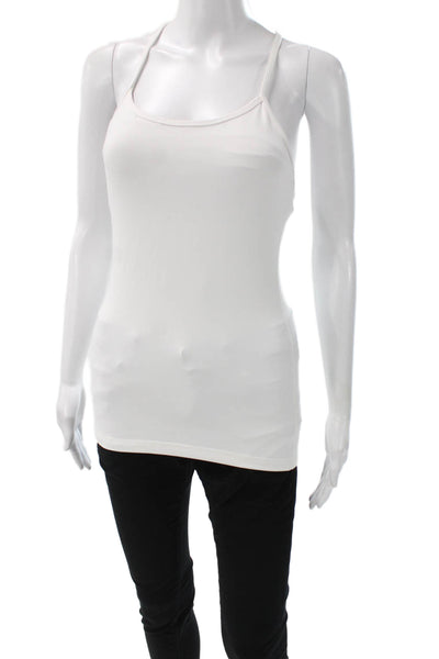 Lululemon Women Camisole White Scoop Neck Polyester Blend Sleeveless Size S