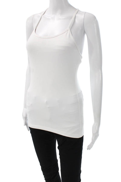 Lululemon Women Camisole White Scoop Neck Polyester Blend Sleeveless Size S