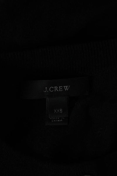 J Crew Womens Floral Black Crew Neck Cardigan Sweater Long Sleeve Size 2XS