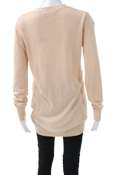 ERIN Erin Fetherston Women Silk Blend Pink V-Neck Long Sleeve Cardigan Size XS