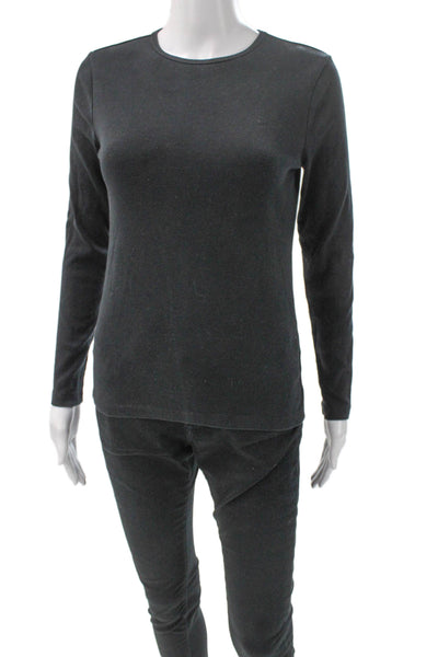 Lauren Ralph Lauren Women Basic Gray Cotton Long Sleeve Tee Size XS