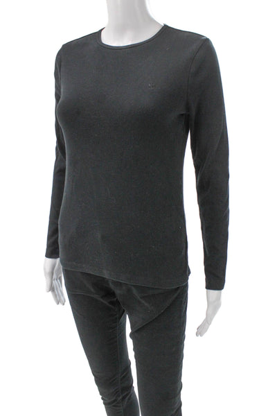 Lauren Ralph Lauren Women Basic Gray Cotton Long Sleeve Tee Size XS