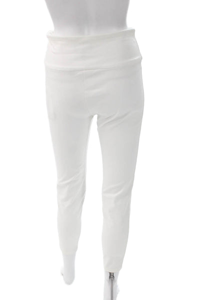 Theory Women Ankle Leggings White Cotton Pull On Solid Size S