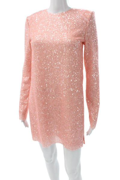 Stine Goya Women Shift Dress Pink Long Sleeve Size 2XS