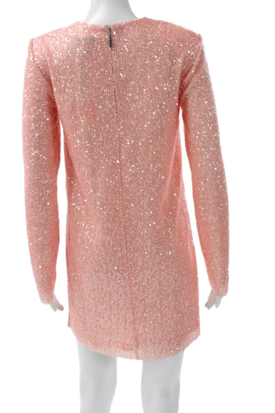 Stine Goya Women Shift Dress Pink Long Sleeve Size 2XS
