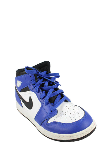 Nike Childrens Boys Air Jordan 1 Mid Game Royal Sneakers Blue Black Size 7