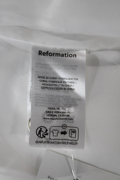 Reformation Womens Tailored Jacket White Linen Button Long Sleeve Size 2