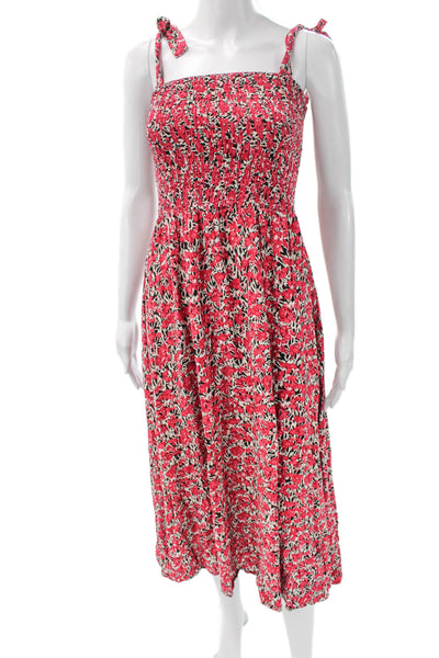 BB Dakota Women Red Sundress Square Neck Sleeveless Rayon Mid-Calf Size XS