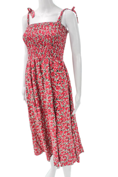 BB Dakota Women Red Sundress Square Neck Sleeveless Rayon Mid-Calf Size XS
