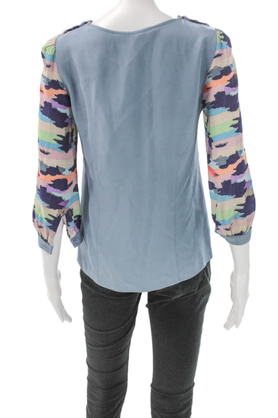 Marc By Marc Jacobs Women Colorblock Scoop Neck 3/4 Sleeve Blouse Size 2