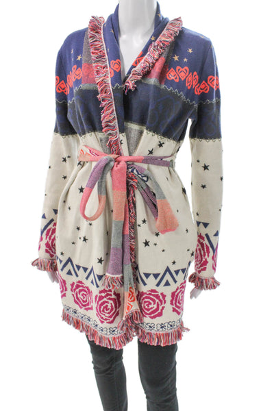 525 Womens Multicolor Floral Cotton Collared Cardigan Long Sleeve Fall Size XS