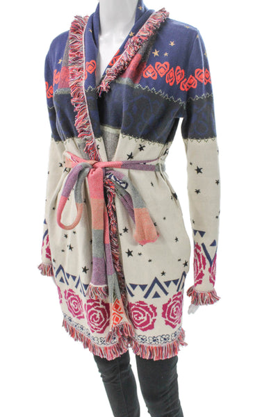 525 Womens Multicolor Floral Cotton Collared Cardigan Long Sleeve Fall Size XS