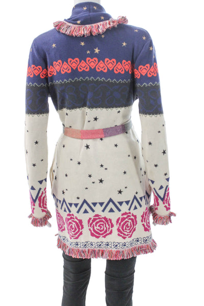 525 Womens Multicolor Floral Cotton Collared Cardigan Long Sleeve Fall Size XS
