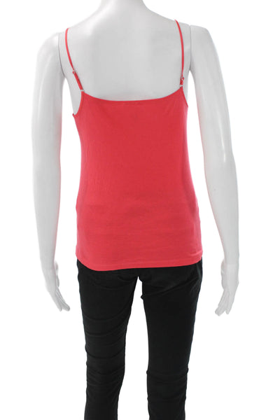 Hanro Womens Red Cotton Blend Square Neck Tank Sleeveless Size M