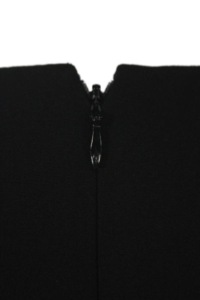 Calvin Klein Women Sheath Black Square Neck Short Sleeve Knee-Length Size 8
