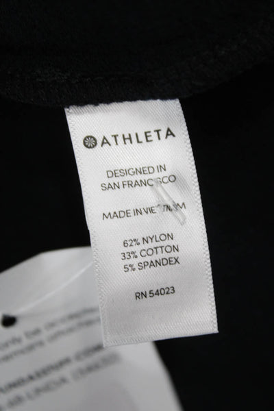 Athleta Women Black T-Shirt Dress Boat Neck Short Sleeve Size M
