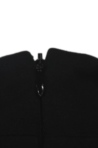 Akris Punto Women Wrap Dress Black V-Neck Sleeveless Acetate Size 10