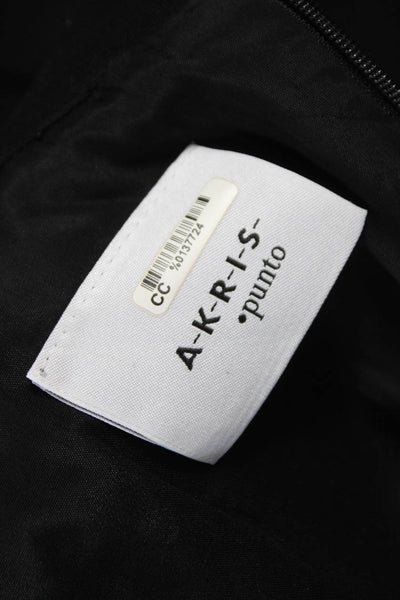 Akris Punto Women Wrap Dress Black V-Neck Sleeveless Acetate Size 10