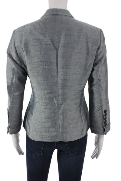 Boss Hugo Boss Women Flecked Gray Blazer 3/4 Sleeve Button Size 8