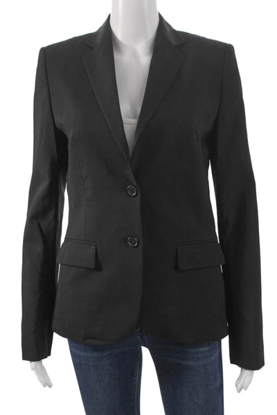 Hugo Hugo Boss Womens Black Virgin Wool Blazer Button Size 4