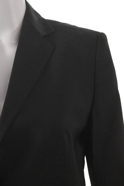 Hugo Hugo Boss Womens Black Virgin Wool Blazer Button Size 4