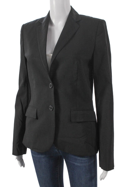 Hugo Hugo Boss Womens Black Virgin Wool Blazer Button Size 4