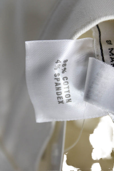 St. John Sport By Marie Gray Women Dress Pants White Cotton Button Size 8