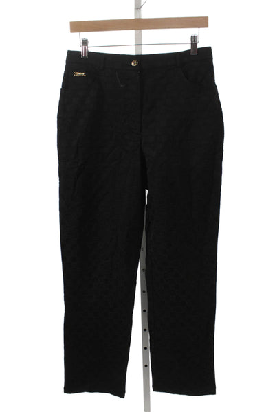 St. John Sport By Marie Gray Women Dress Pants Black Geometric Size 8