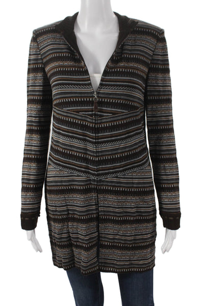 St. John Sport Women Cardigan Multicolor Striped Viscose Long Sleeve Size S