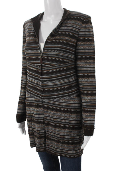 St. John Sport Women Cardigan Multicolor Striped Viscose Long Sleeve Size S