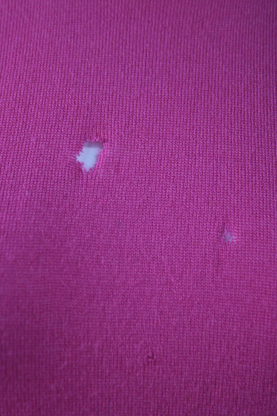 Escada Women Pullover Turtleneck Short Sleeve Virgin Wool Sweater Pink Size 38