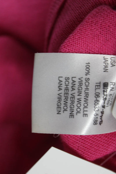 Escada Women Pullover Turtleneck Short Sleeve Virgin Wool Sweater Pink Size 38