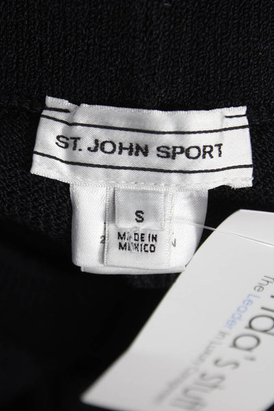 St. John Sport Womens Black Cropped Wool Blend Pants Size S