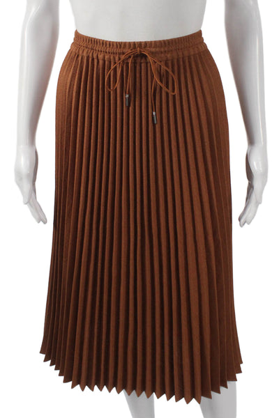 Lafayette 148 New York Women Pleated Skirt Brown Size M