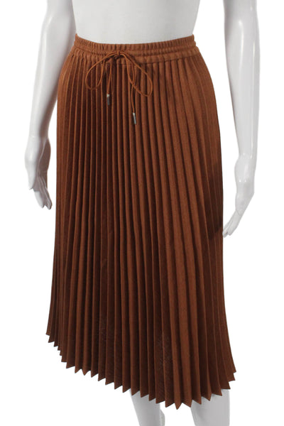 Lafayette 148 New York Women Pleated Skirt Brown Size M