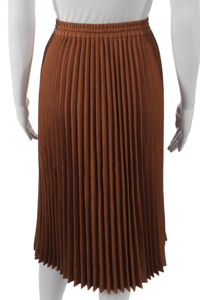 Lafayette 148 New York Women Pleated Skirt Brown Size M
