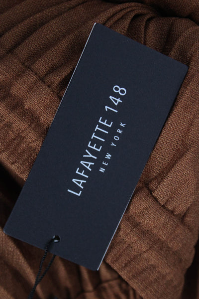 Lafayette 148 New York Women Pleated Skirt Brown Size M