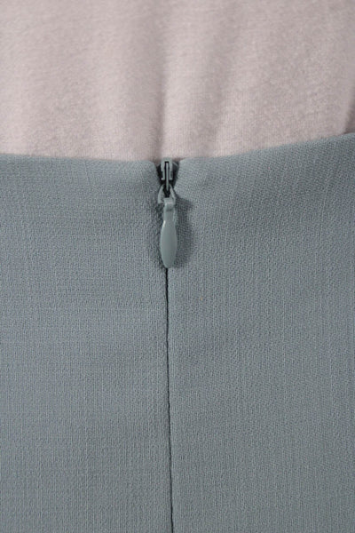Escada Women Virgin Wool Pencil Skirt Blue Zip Knee Length Size 38