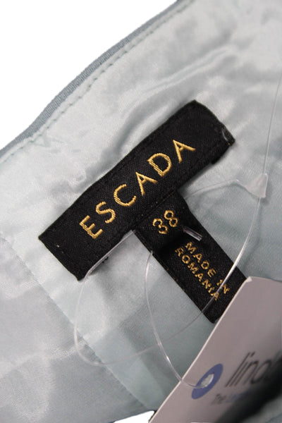 Escada Women Virgin Wool Pencil Skirt Blue Zip Knee Length Size 38
