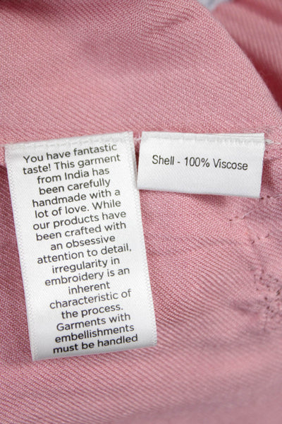 Rococo Sand Womens Pink A-Line Skirt Viscose Drawstring Short Size XS