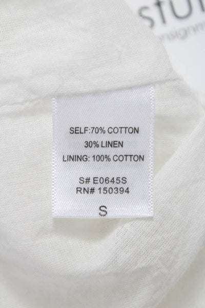 Theory Womens Mini Striped White Cotton Skirt Zip Size 00