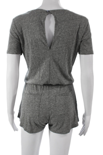 Philanthropy Womens Romper Gray V-Neck Short Sleeve Size XS