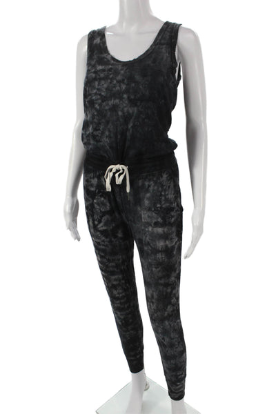Philanthropy Women Jumpsuit Black Tie Dye Scoop Neck Cotton Sleeveless Size XS