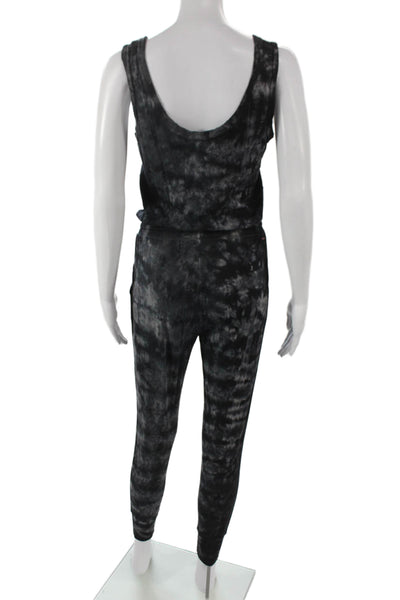 Philanthropy Women Jumpsuit Black Tie Dye Scoop Neck Cotton Sleeveless Size XS
