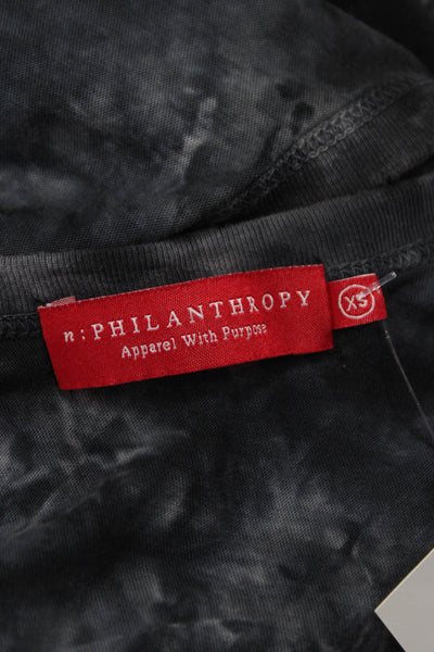 Philanthropy Women Jumpsuit Black Tie Dye Scoop Neck Cotton Sleeveless Size XS