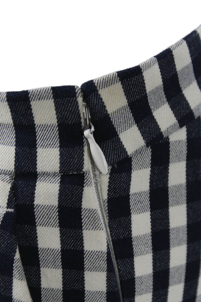 J Crew Women Blue Check Cropped Pants 24in Inseam 96% Cotton Size 00