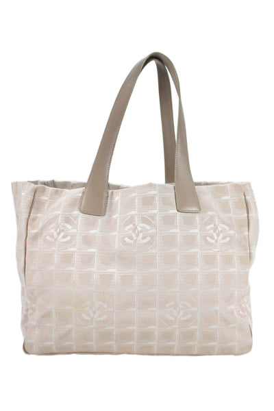 Chanel Womens Monochrome Monogram Print Handbag Light Pink
