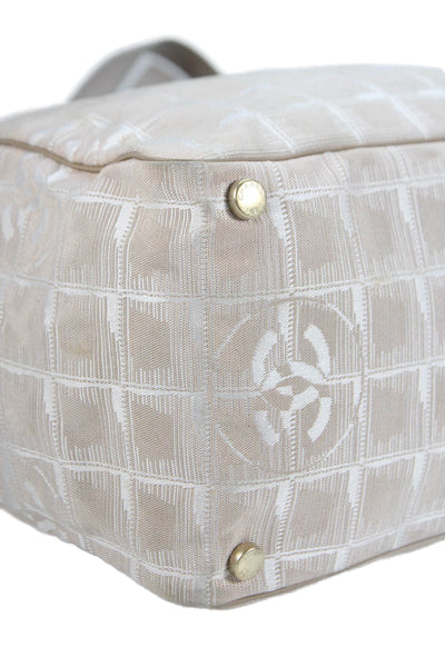 Chanel Womens Monochrome Monogram Print Handbag Light Pink