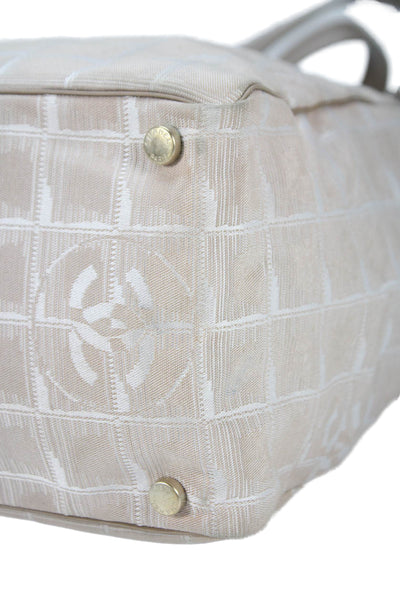 Chanel Womens Monochrome Monogram Print Handbag Light Pink